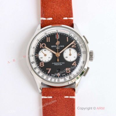 Swiss Grade 1 Breitling Premier Chronograph TW A7750 Black Arabic Face Watch